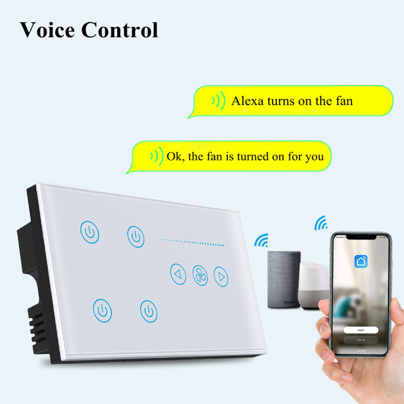 House 220V WiFi Smart Switch Wireless Remote LED Light Tuya Wall Switch