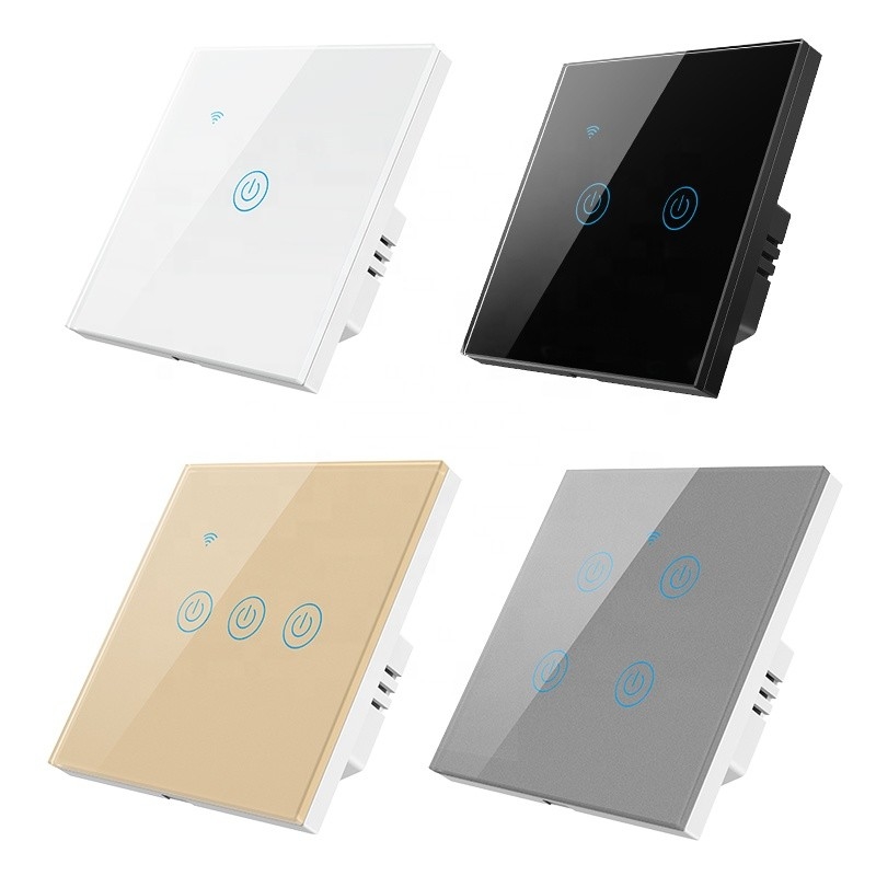 Four Gang WiFi  Smart Switch 433MHz RF Touch Remote Light Switch EU UK 220V