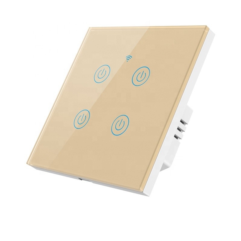 Four Gang WiFi  Smart Switch 433MHz RF Touch Remote Light Switch EU UK 220V