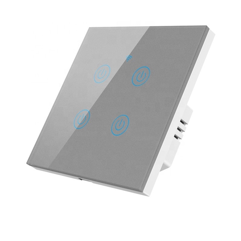 Four Gang WiFi  Smart Switch 433MHz RF Touch Remote Light Switch EU UK 220V
