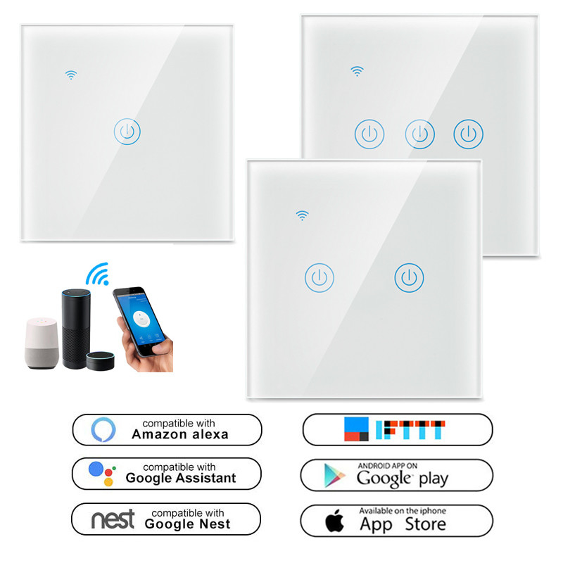 120VAC 2 Gang 1 Way Smart Switch 15A Smart Light Switch Zigbee UK